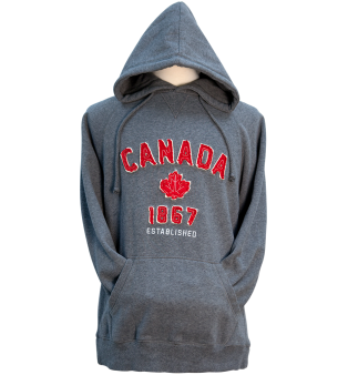 Pullover Hoody - Canada - Grey - Carbon Fiber Washed