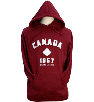 Pullover Hoody - Canada - Burgundy - Carbon Fiber Washed