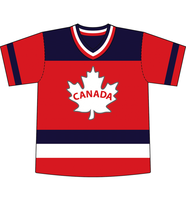 Adult Hockey Jersey Maple Leaf Red