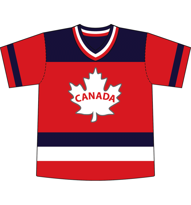 Adult Hockey Jersey Maple Leaf Red