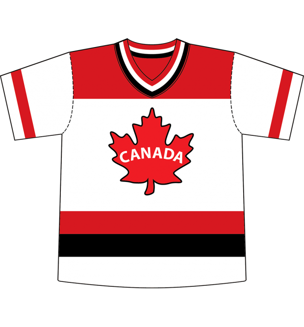 Adult Hockey Jersey Maple Leaf White