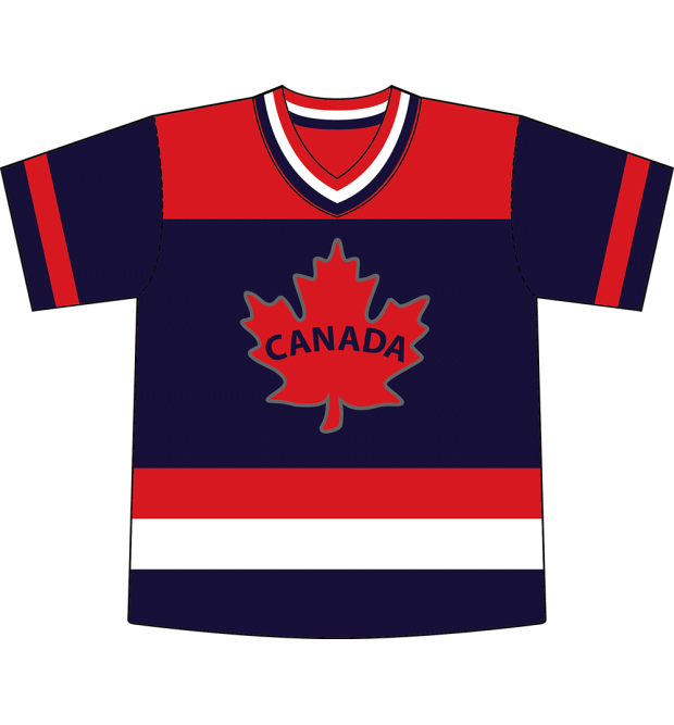 Kids Hockey Jersey Maple Leaf Navy