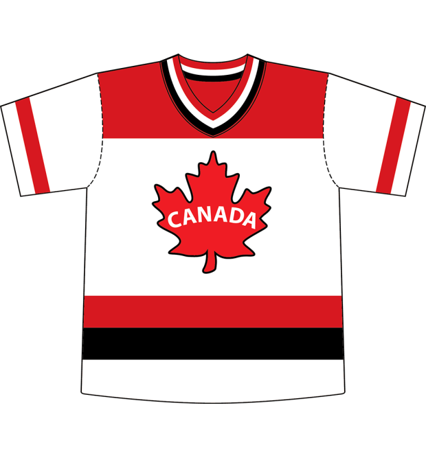 Kids Hockey Jersey Maple Leaf White