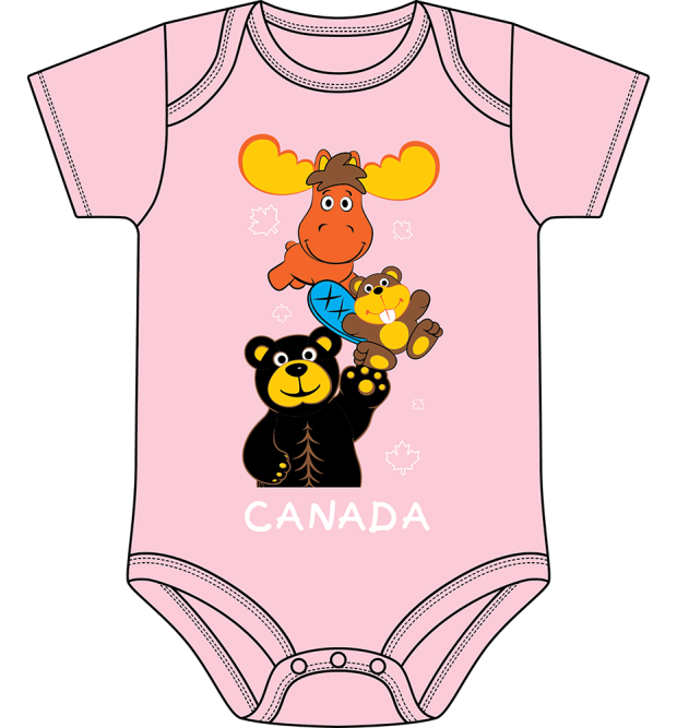 Cartoon Animal Onesie Light Pink