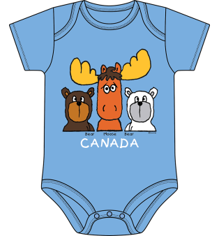 Adorable Animal Bust Onesie Light Blue