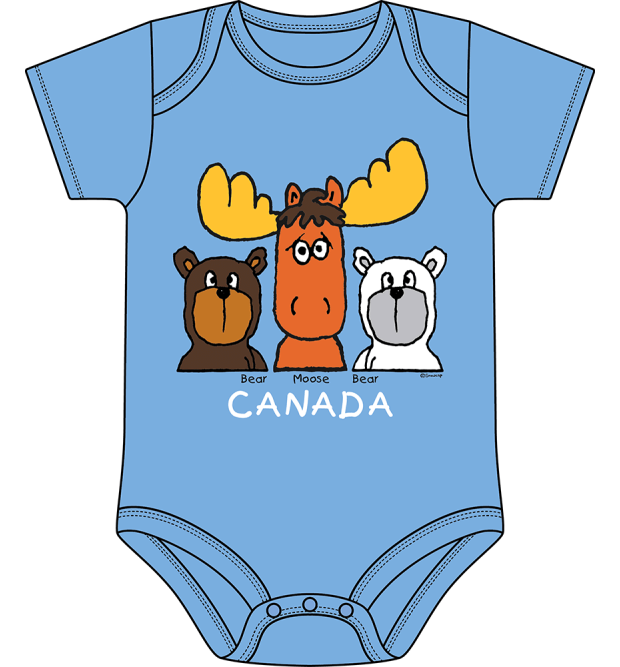 Adorable Animal Bust Onesie Light Blue