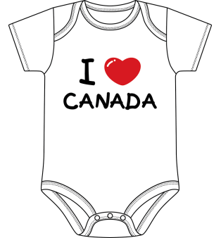 I Love Canada Onesie White