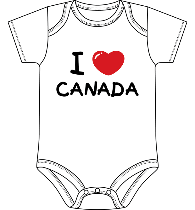 I Love Canada Onesie White