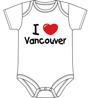 I Love Vancouver Onesie White