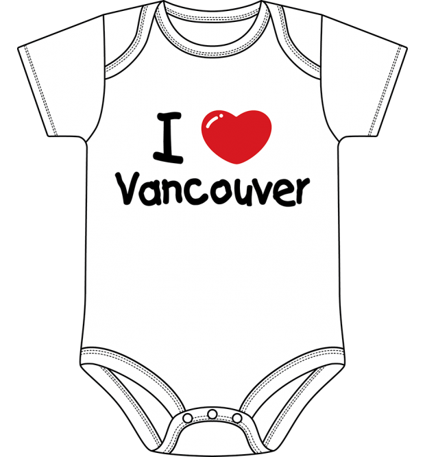 I Love Vancouver Onesie White