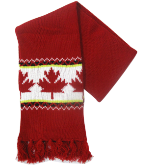 Knitting Scarf  in pattern of red maple leaf