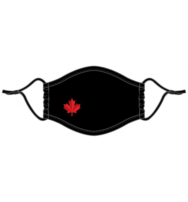 Cotton Mask - Black with Maple Leaf