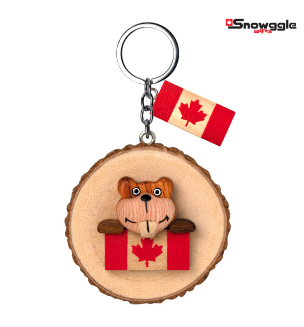 Driftwood - Keychain - Beaver - Flag