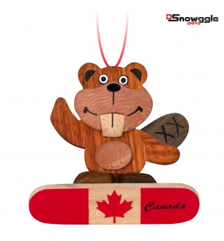 Beaver on Snowboard